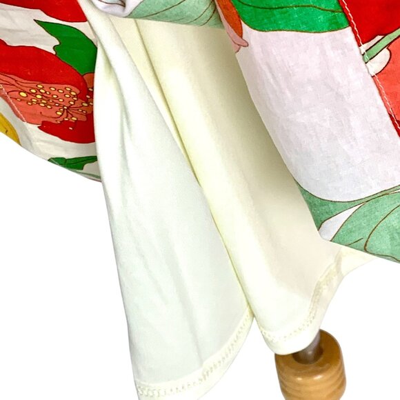 Think Of Me Cottagecore Floral Shift Dress Bodice Ruffled Collar Puff Sleeves L - Picture 5 of 10